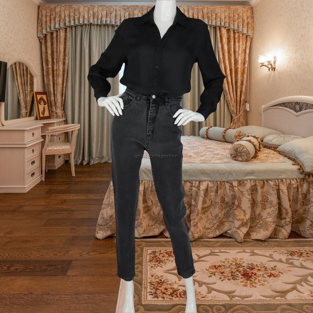 Vintage Jordache Black High Waisted Denim Jeans 24